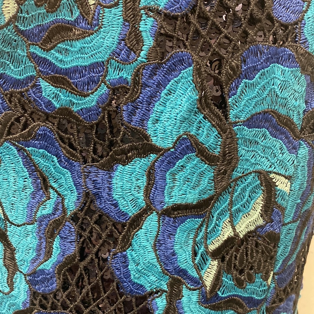 Aidan Mattox one shoulder embellished lace bodice long gown - Picture 10 of 11